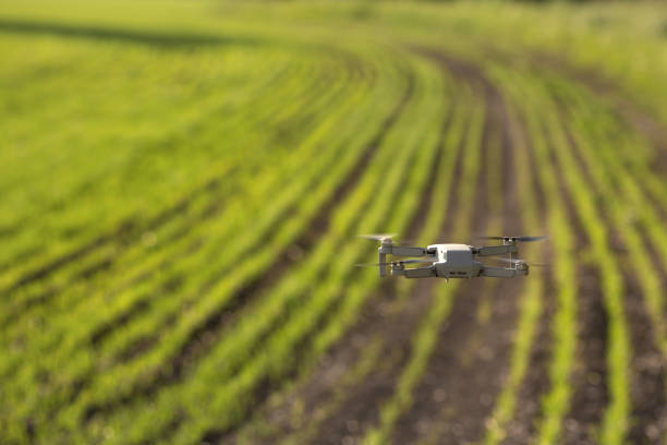 Agricultural drone at work