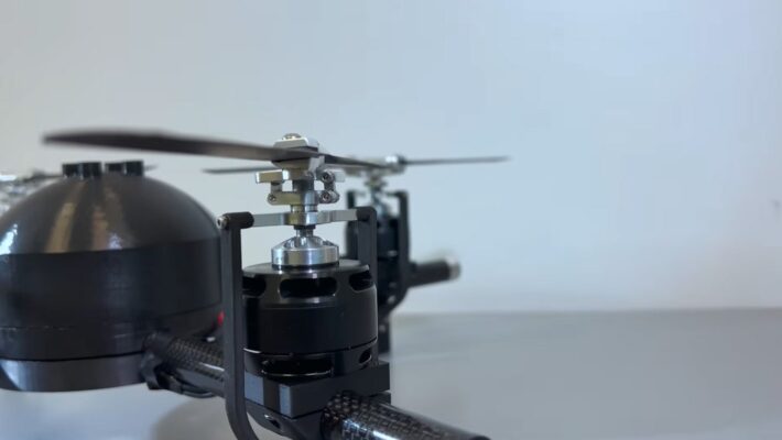 The rotors of the amphibious drone
